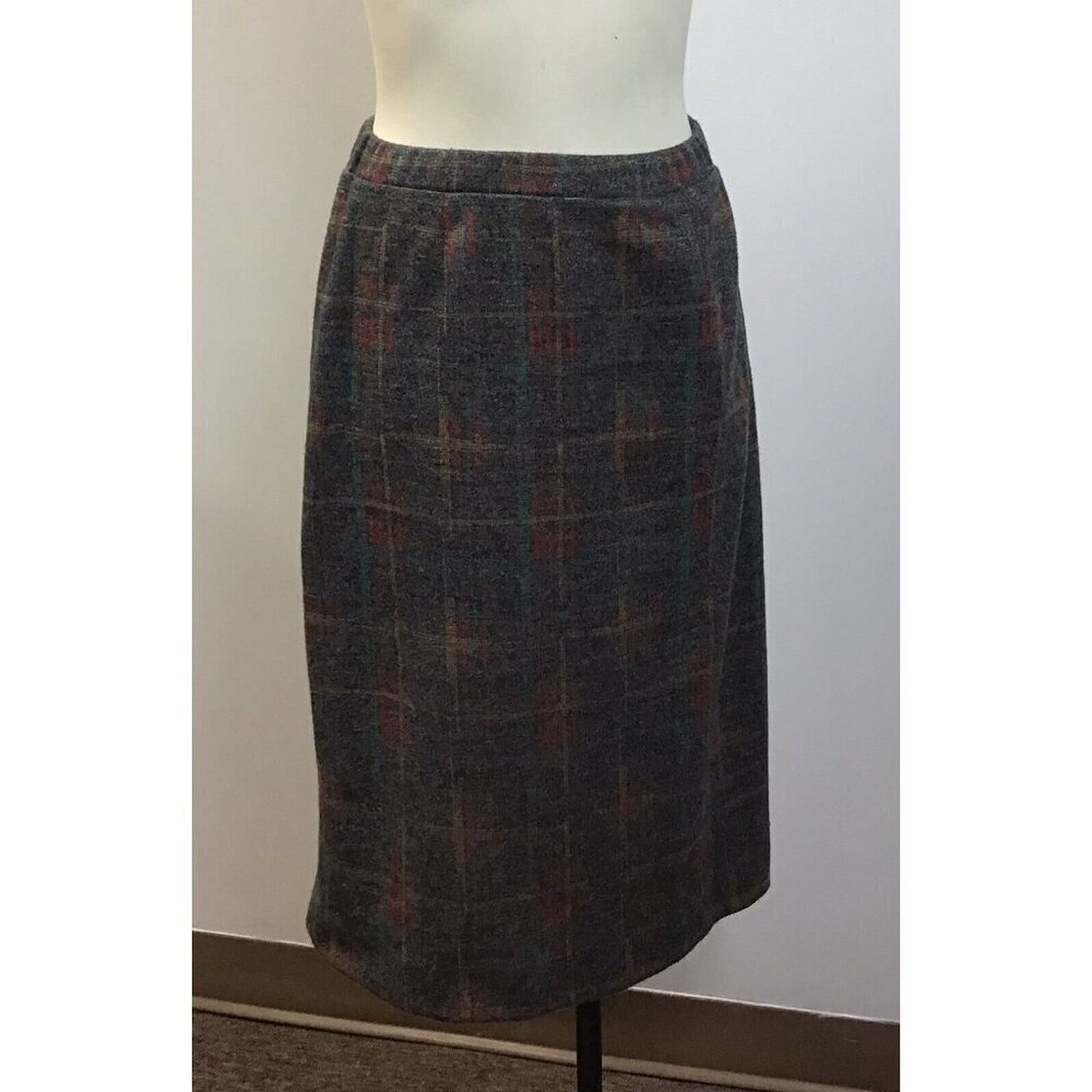 70s Graff Californiawear Elastic Waist Midi Skirt Granny Disco Sz S/M ❤️